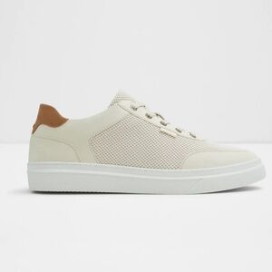 Aldo Mcenroe| Trainers Casual Men's Ivory Low-Top Sneakers with Tan Heel Accent